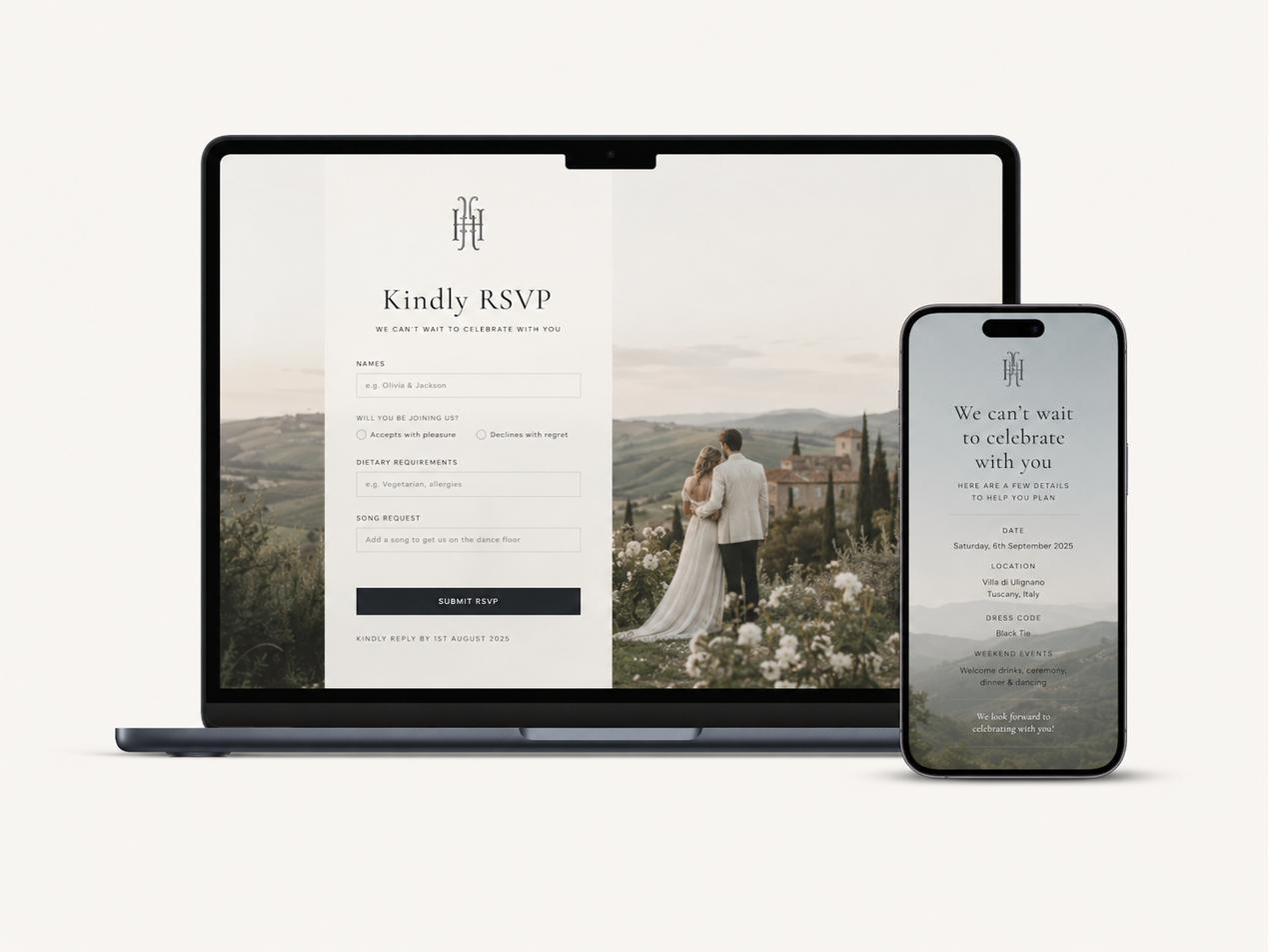 House of Herald RSVP page shown on a laptop and phone